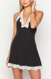 Cassidy Black Polka Dot Mini Dress