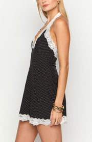 Cassidy Black Polka Dot Mini Dress