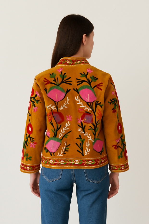 Short Kimono Jacket Embroidery Coat Women Wear Boho Jacket