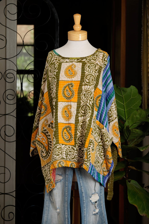 Kantha Pullover in Surprise Blue