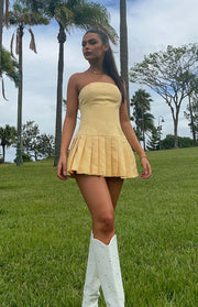 Good Days Yellow Strapless Mini Dress