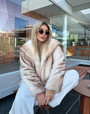 Fashion Trend Luxury Noble Plush Faux Fur Coat