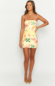 Lee Golden Escape Strapless Mini Dress