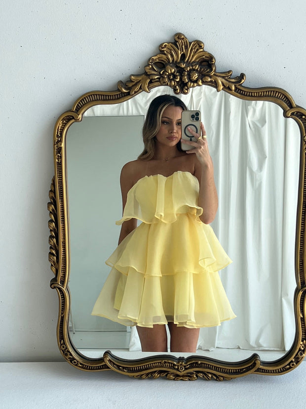 PEYTON MINI DRESS - YELLOW