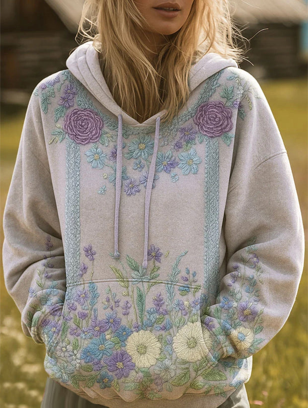 Floral Pattern Art Print Casual Sweatshirt