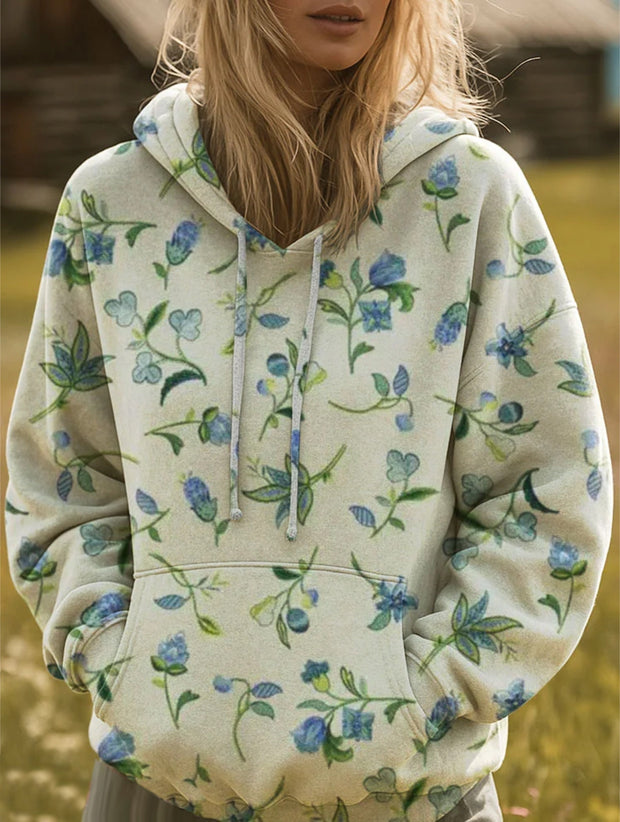 Floral Pattern Art Print Casual Sweatshirt