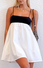 Karia White Contrast Mini Dress