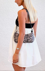 Karia White Contrast Mini Dress