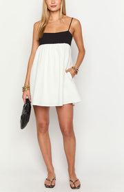 Karia White Contrast Mini Dress