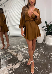 Karma Mini Dress - Brown