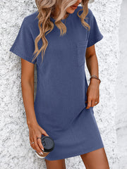 Summer Casual Short Sleeve Pocket Summer Short Dresses for Women