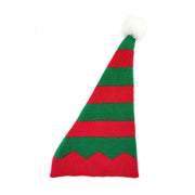 Party Hat Christmas Hat Fluffy Ball Cap Red and Green Striped Warm Hat Parent-Child Hat Santa Claus Hat