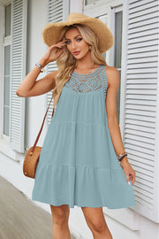 Lace Hollow Summer Sleeveless Short Dresses