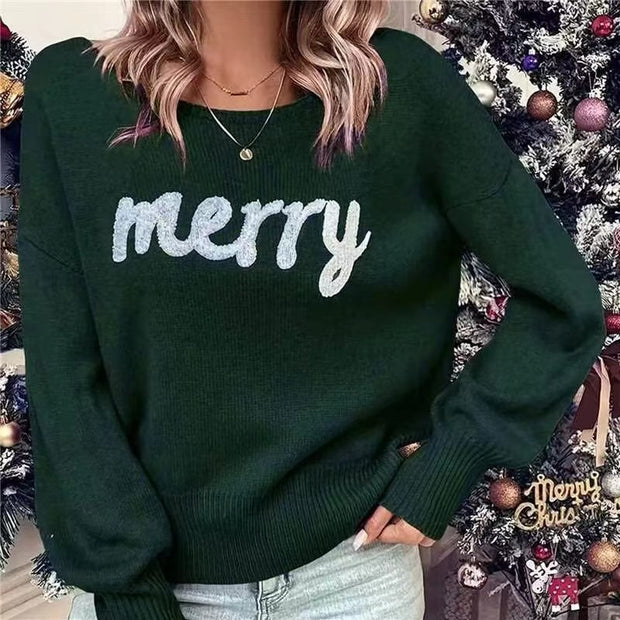 2024 New Knitwear Women's Clothing Christmas round-Neck Long-Sleeved Pullover Women