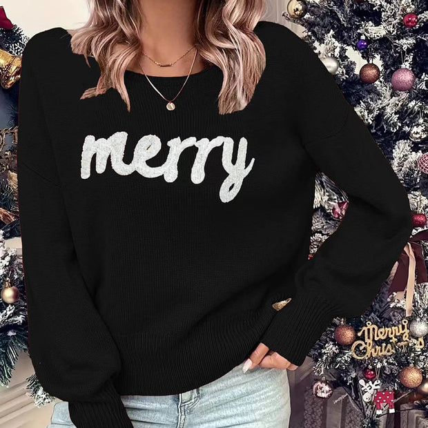 2024 New Knitwear Women's Clothing Christmas round-Neck Long-Sleeved Pullover Women