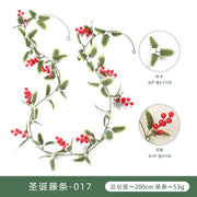 Christmas Atmosphere Layout Simulation Christmas Rattan Wall Hanging Home Decoration Red Berry Soft Rattan