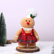 2024 New Christmas Decoration Gingerbread Man Baby Doll European and American Toy Decoration Wool Dwarf Doll