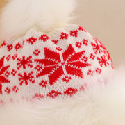 Snowflake Christmas Hat Fashion Hairy Ball Hat Female Winter Fleece Lined Padded Warm Keeping Knitted Hat