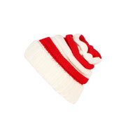 Party Hat Christmas Hat Fluffy Ball Cap Red and Green Striped Warm Hat Parent-Child Hat Santa Claus Hat