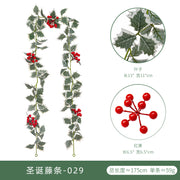 Christmas Atmosphere Layout Simulation Christmas Rattan Wall Hanging Home Decoration Red Berry Soft Rattan