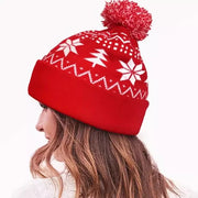 Christmas Hat Fluffy Ball Cap Winter Thermal Head Cover Knitted Hat Christmas Virtual Fluffy Ball Cap