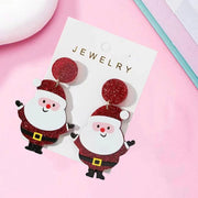 Cute Cartoon Santa Claus Acrylic Earrings Christmas Gift Decoration Ear Rings