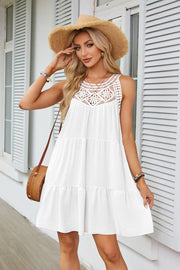 Lace Hollow Summer Sleeveless Short Dresses