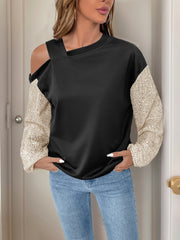 New Long Sleeve Sequined off-Shoulder Multicolor Hoodie Women