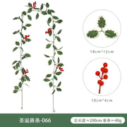 Christmas Atmosphere Layout Simulation Christmas Rattan Wall Hanging Home Decoration Red Berry Soft Rattan