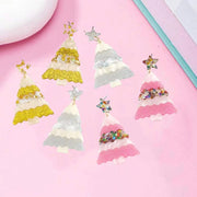 Christmas Acrylic Earrings Accessories New Christmas Tree Stitching Cartoon Earrings Earrings Wholesale