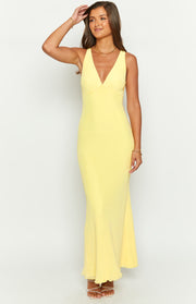 Sunflower Yellow Mesh Maxi Dress