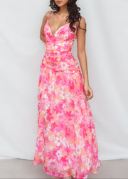 Yura Maxi Dress - Pink Floral
