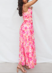 Yura Maxi Dress - Pink Floral