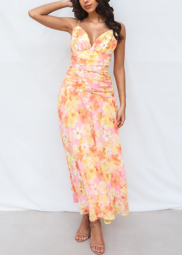 Yura Maxi Dress - Yellow Floral