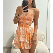 Hollow Strap Short Dress