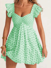 V neck ruched floral dress