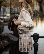 Autumn And Retro Winter Elegant Plaid Skirt