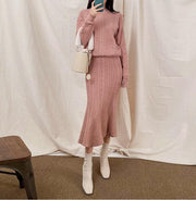 Autumn and winter twist knitted two-piece set