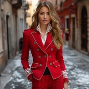 Fashionable And Elegant Women's Suit Jacket Casual Short Woolen Jacket