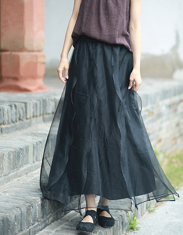 Literary Organza Fluttering Piece Skirt