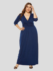 Plus Crisscross Ruched Maxi Dress