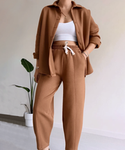 Casual Fleece Terry Two-Pieces Set