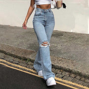 Autumn Fashion Women&#39;s Jeans Y2K High Street Waist Denim Ripped Trousers Baggy Jeans Young Loose Women&#39;s Classic Pants for Girls