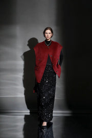 Luxury Camel Hair Vest for Women – Reversible Wool Gilet Winter Sleeveless Coat