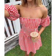 Red Gingham Mini Dress