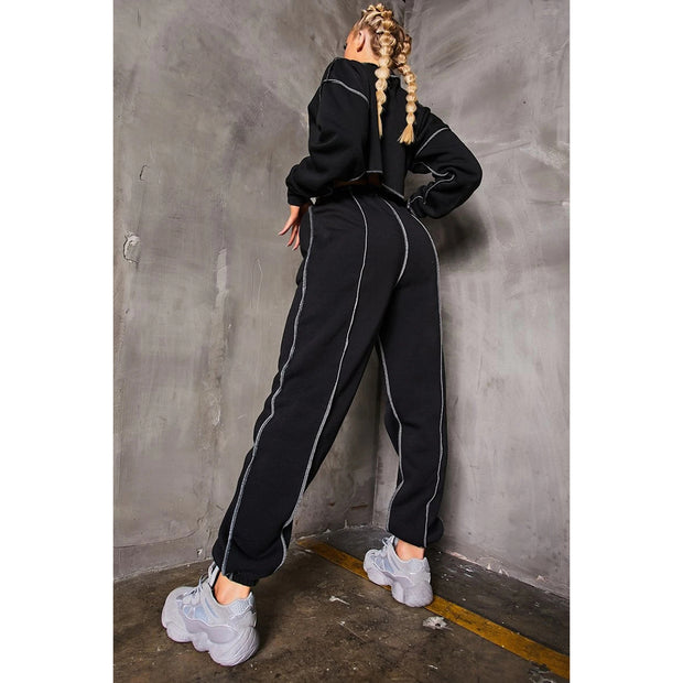 Casual Crop Top And Pants Sports Suit