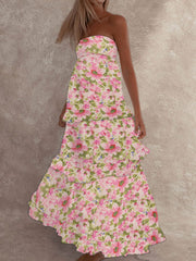 Floral ruffle maxi dress