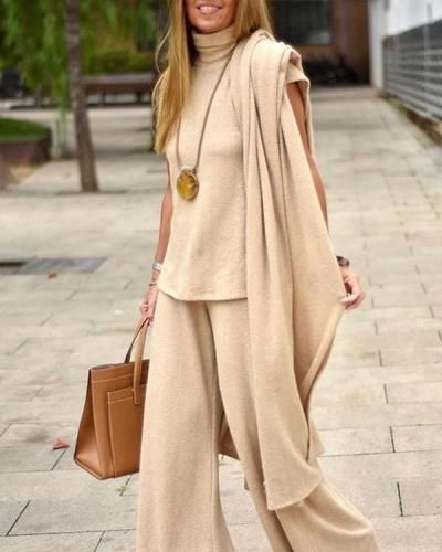 Casual Fashion Long Three-Piece Set