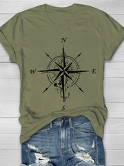 Compass Printed Women's Crew Neck T-shirt