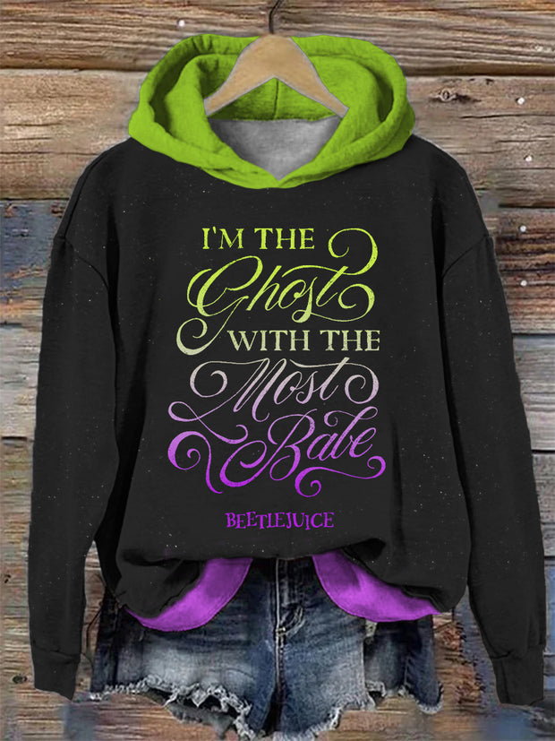 I'm The Ghost With The Most Babe Gradient Print Hooded